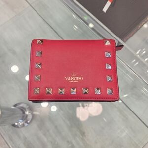 Valentino Garavani Rockstud Red Small wallet with Gift Box and Dust Bag